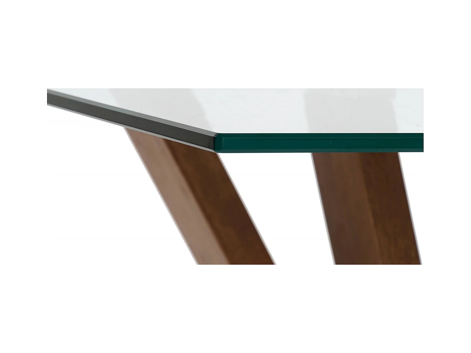 Table basse élégance en noyer et plateau verre