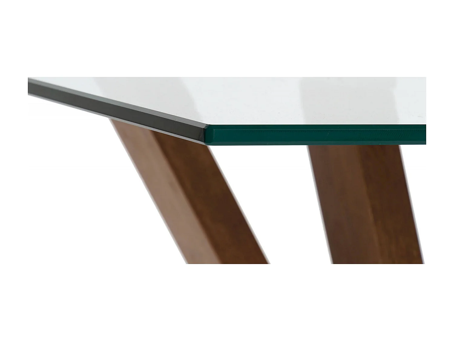 Table basse élégance en noyer et plateau verre