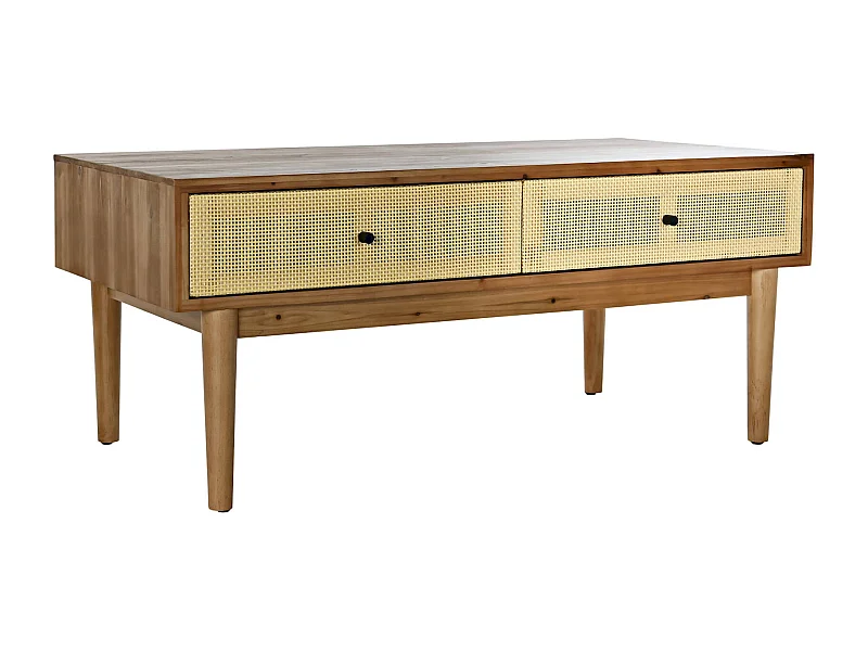 Table basse rotin marron élégance intemporelle