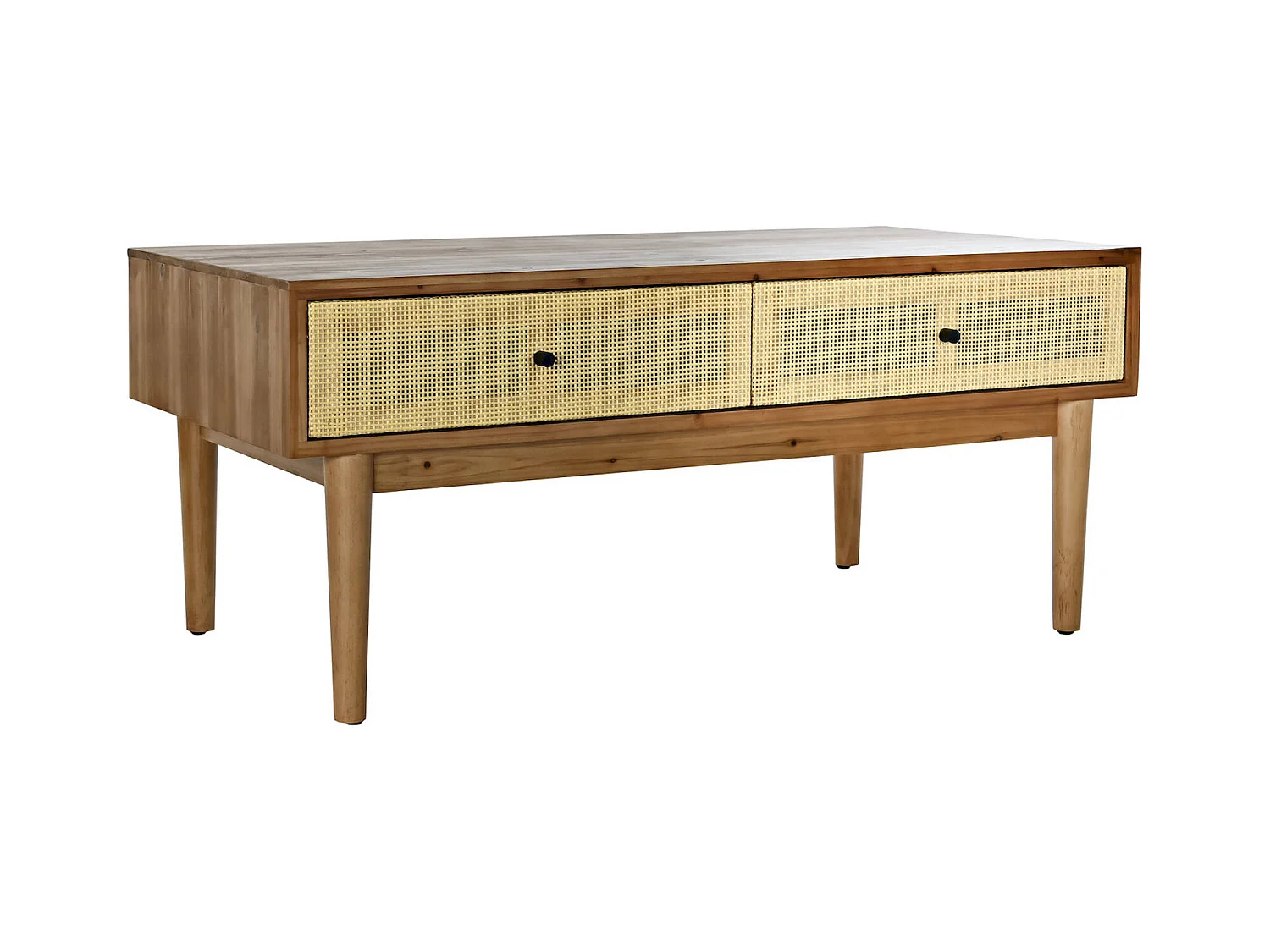 Table basse rotin marron élégance intemporelle