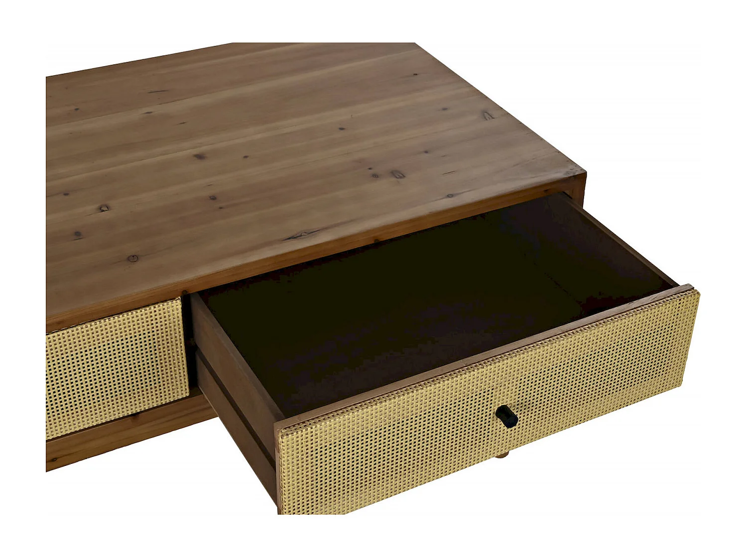 Table basse rotin marron élégance intemporelle