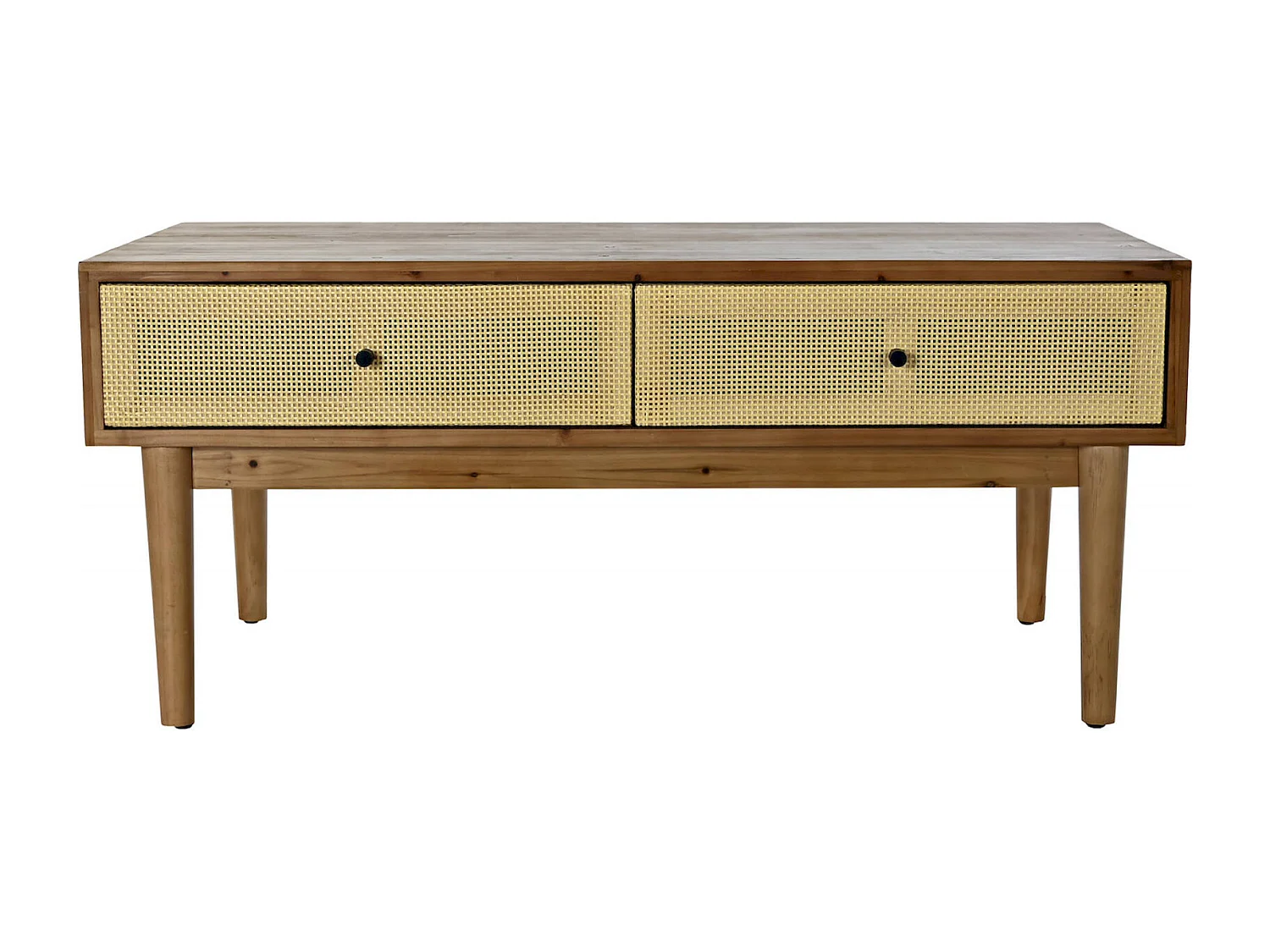 Table basse rotin marron élégance intemporelle