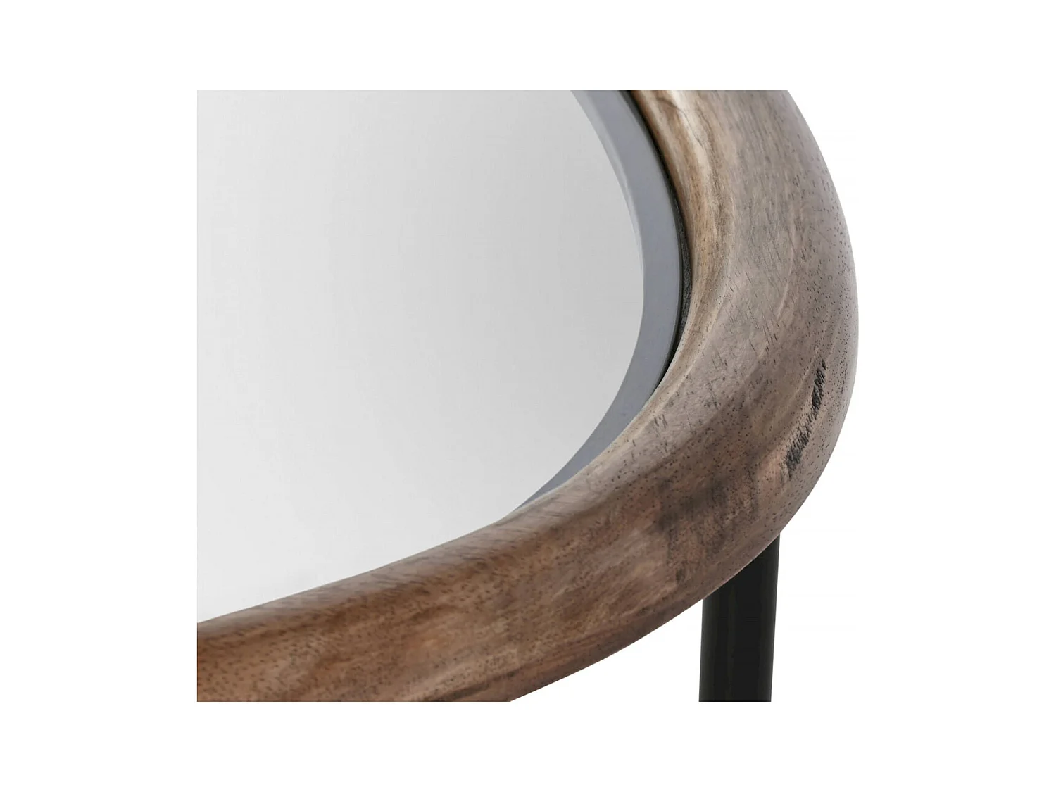 Table basse verre et bois noir pour salon chic