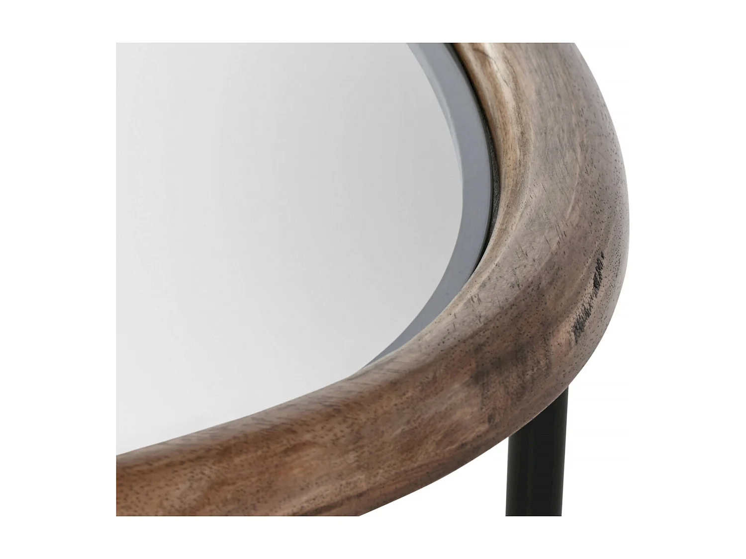 Table basse verre et bois noir pour salon chic