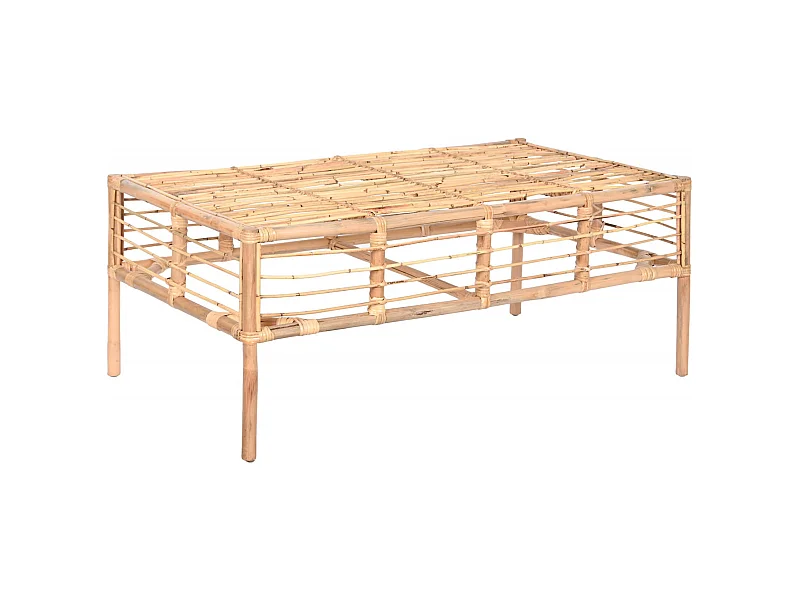Table basse rotin naturel élégance pour salon cosy