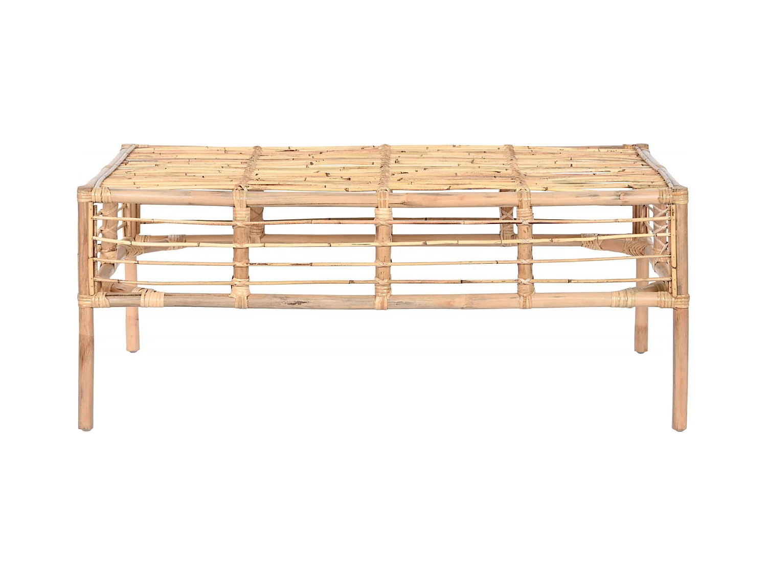 Table basse rotin naturel élégance pour salon cosy