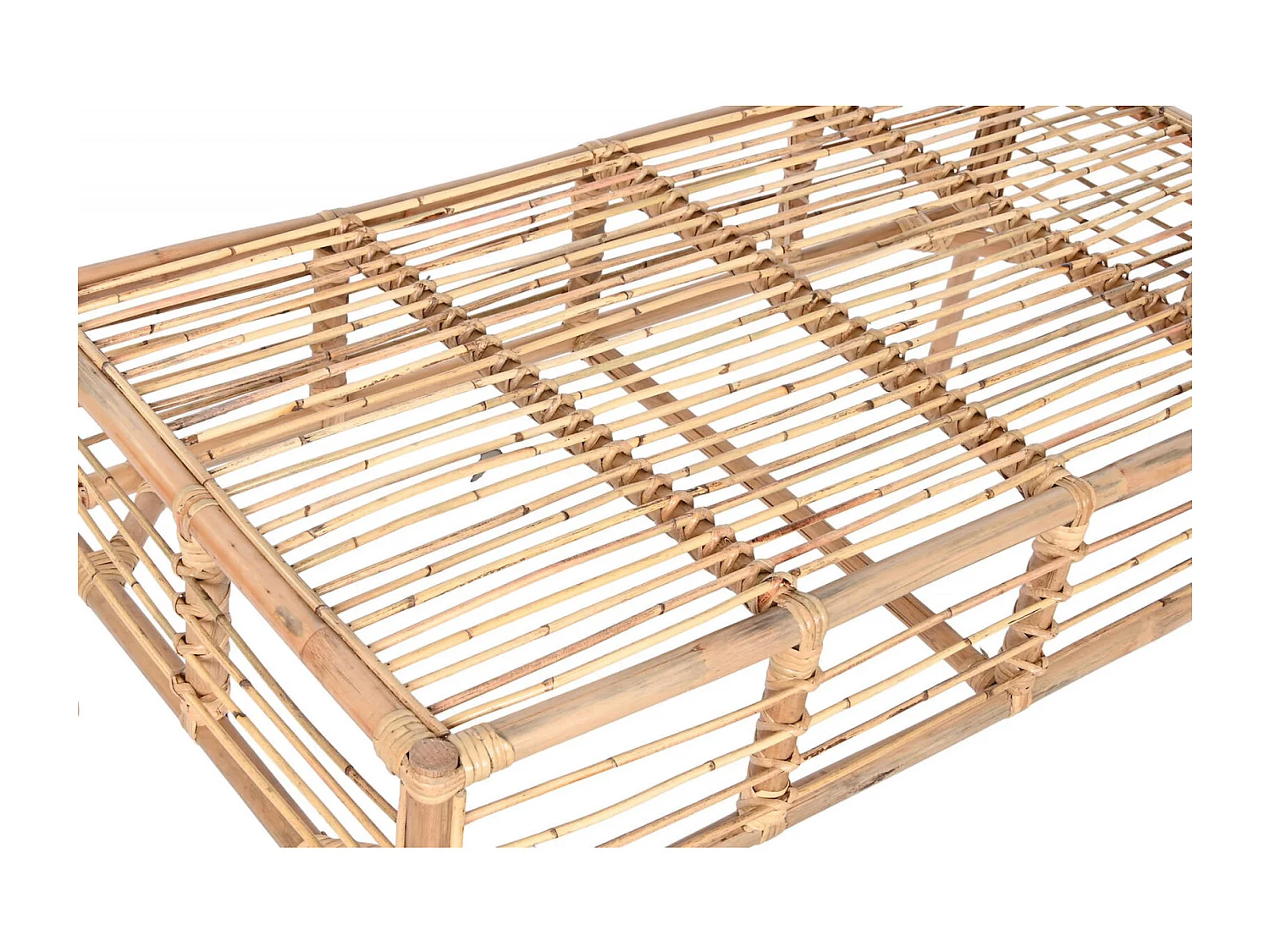 Table basse rotin naturel élégance pour salon cosy