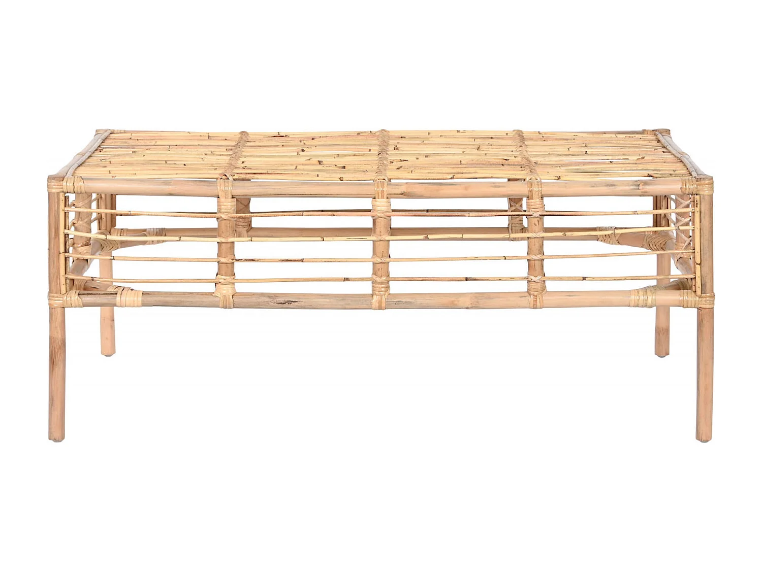 Table basse rotin naturel élégance pour salon cosy