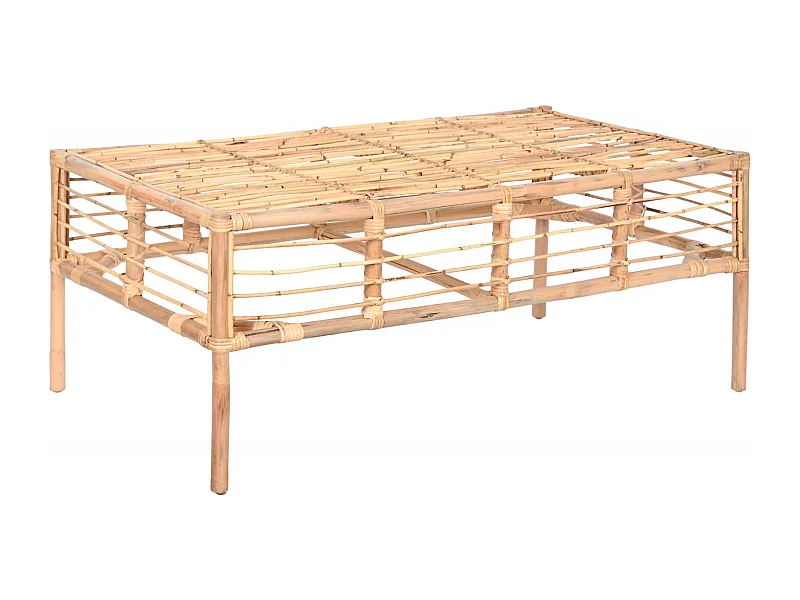 Table basse rotin naturel élégance pour salon cosy