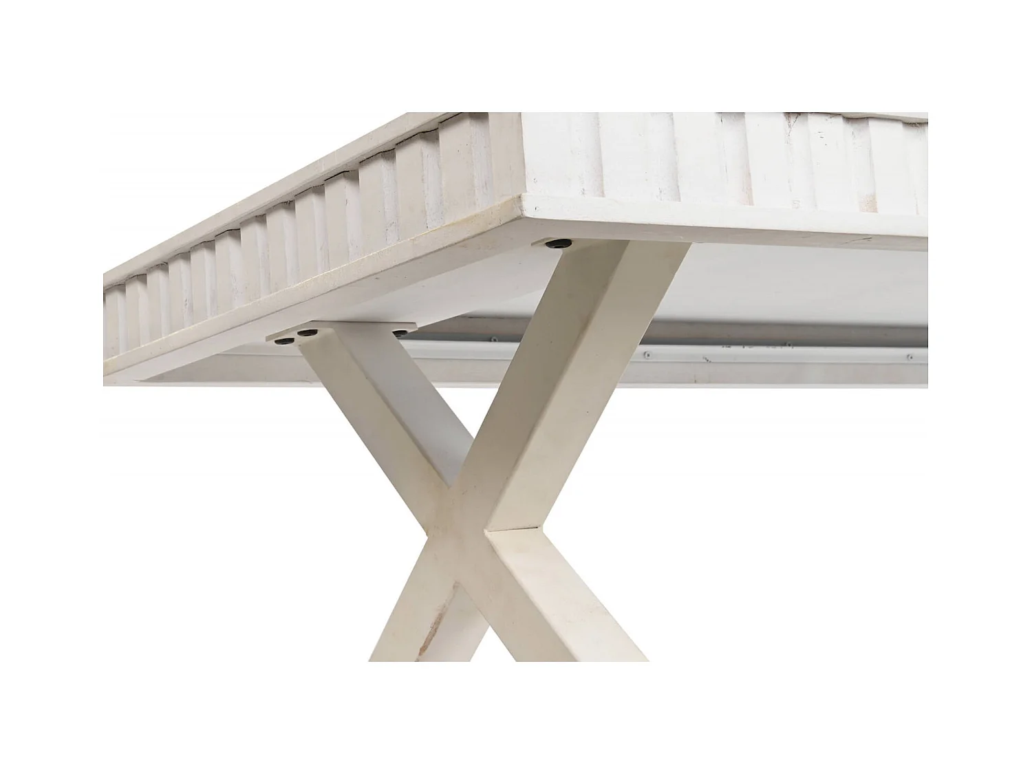 Table basse élégance mango blanc et métal design