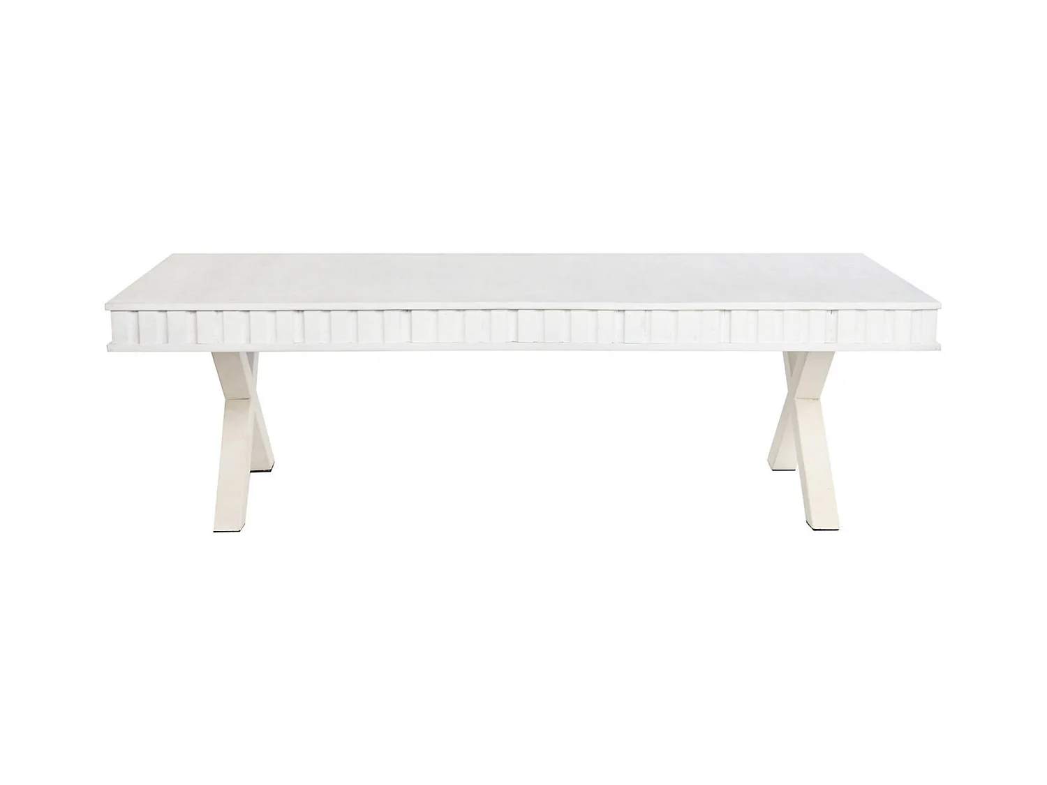 Table basse élégance mango blanc et métal design