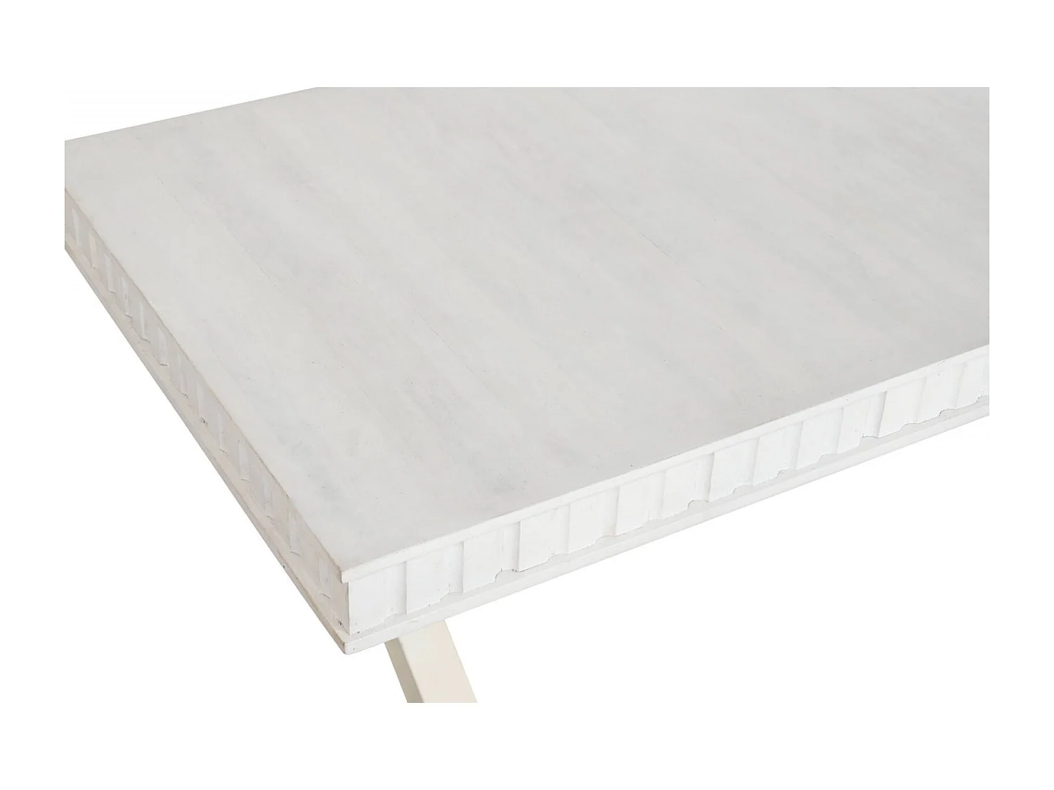 Table basse élégance mango blanc et métal design