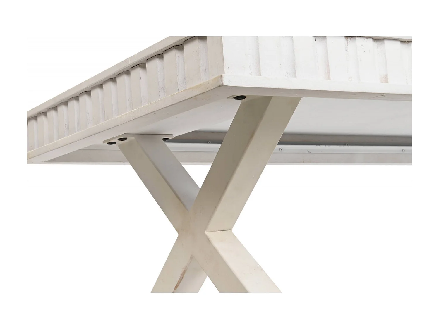 Table basse élégance mango blanc et métal design