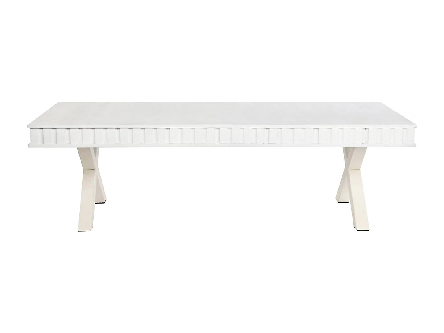 Table basse élégance mango blanc et métal design