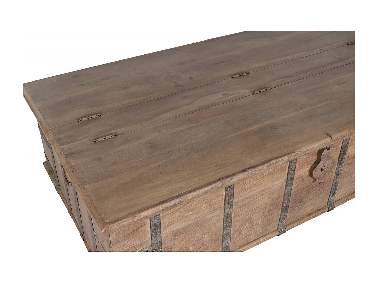 Table basse style rustique en teck massif naturel