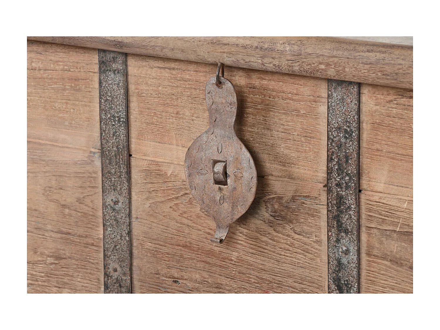Table basse style rustique en teck massif naturel