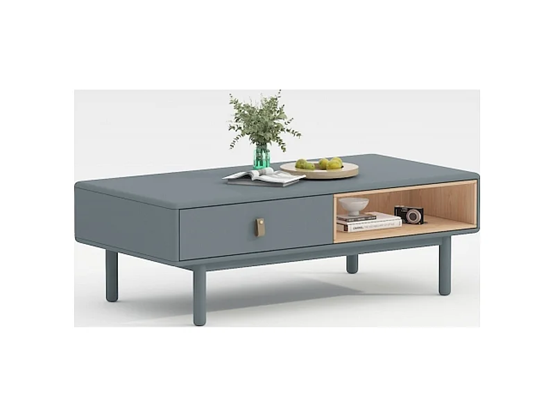 Table basse bois bleu élégance moderne pour salon