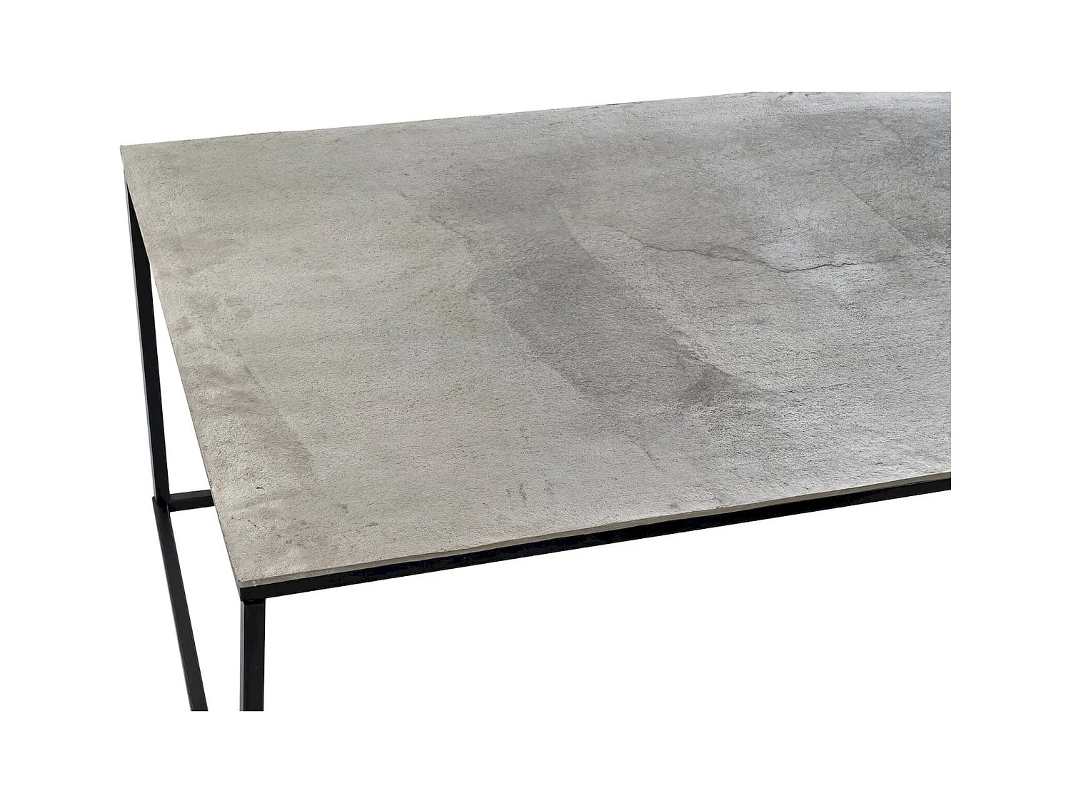 Table basse design élégante en métal gris et noir