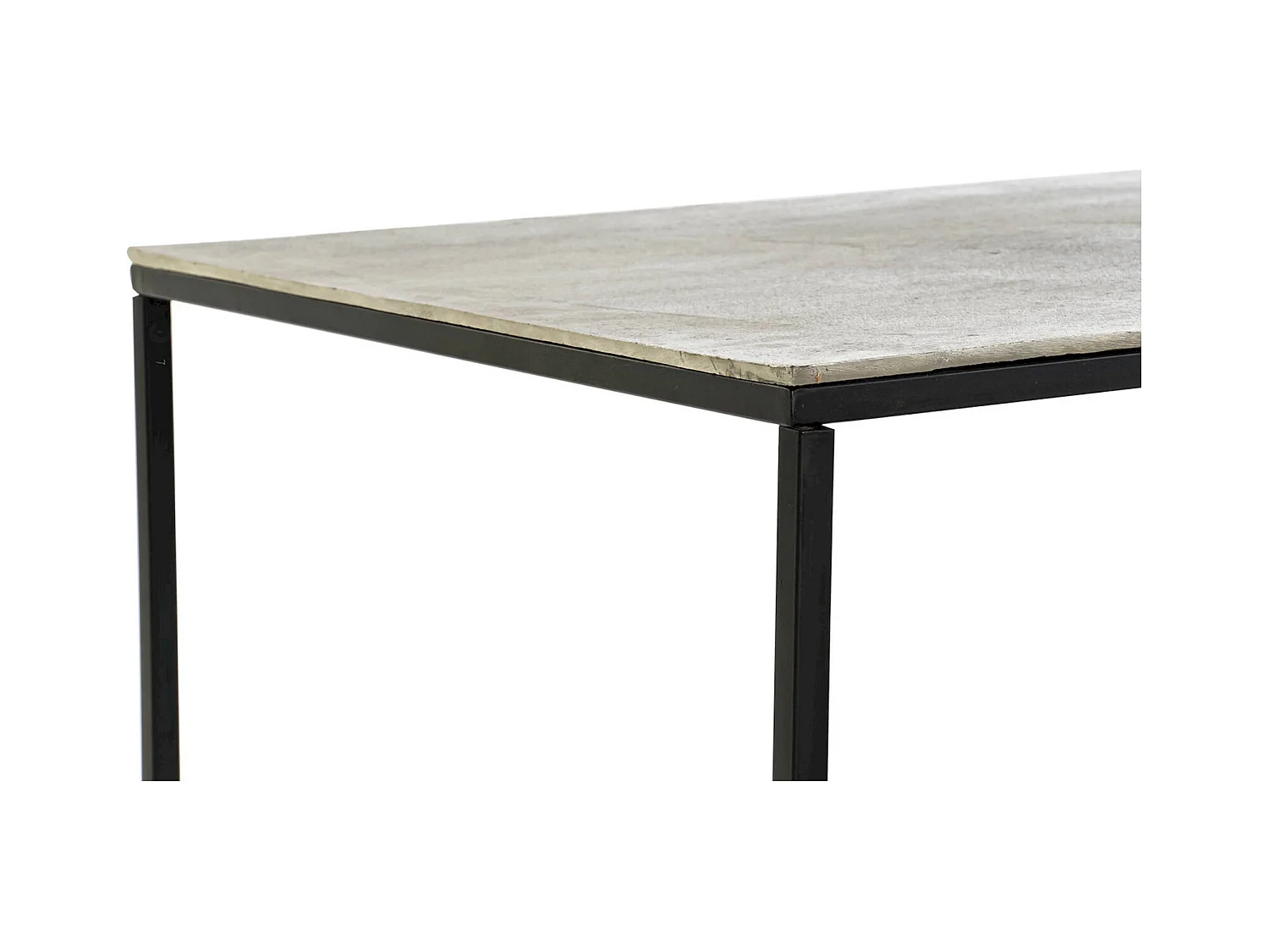 Table basse design élégante en métal gris et noir