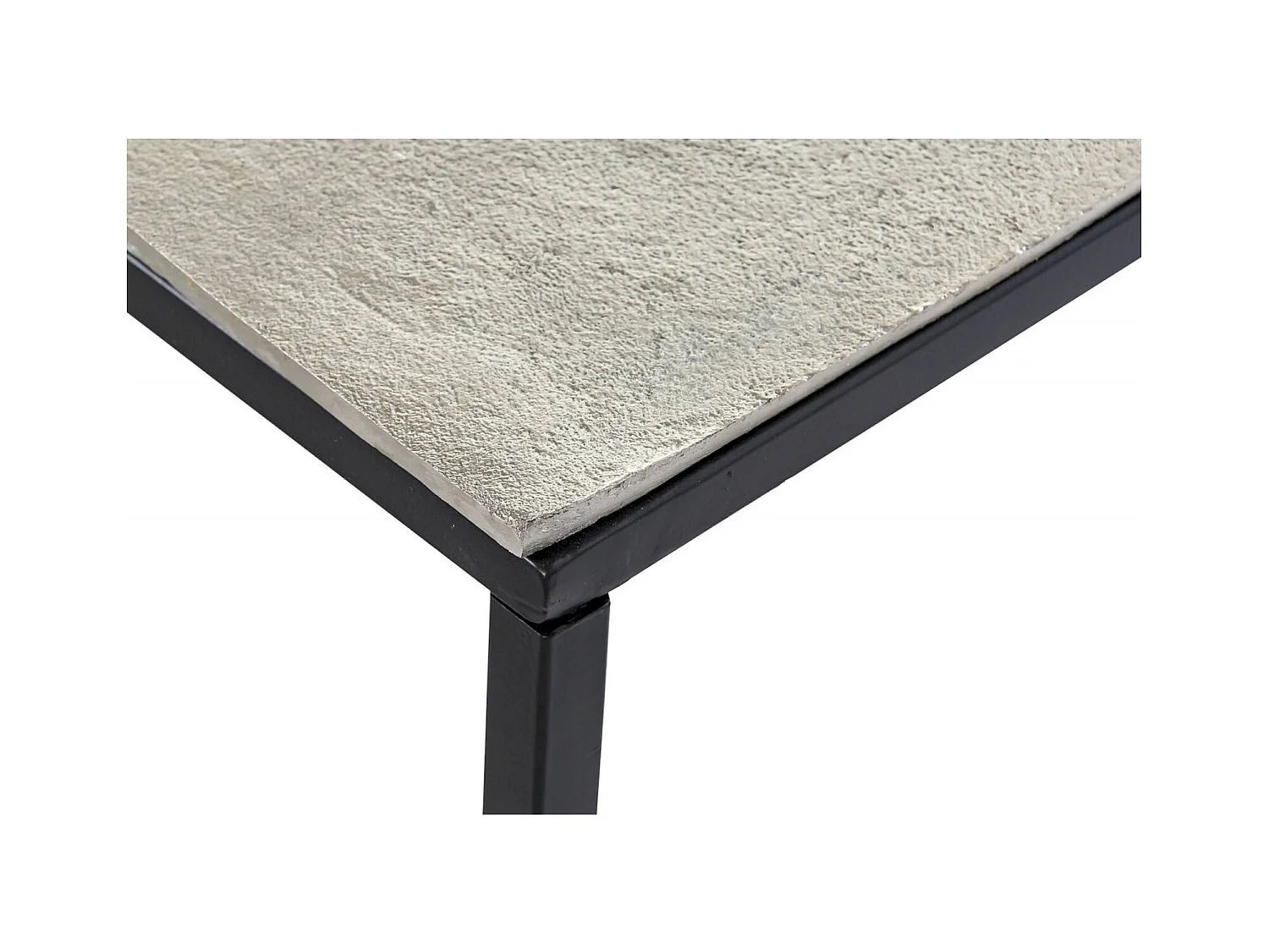 Table basse design élégante en métal gris et noir