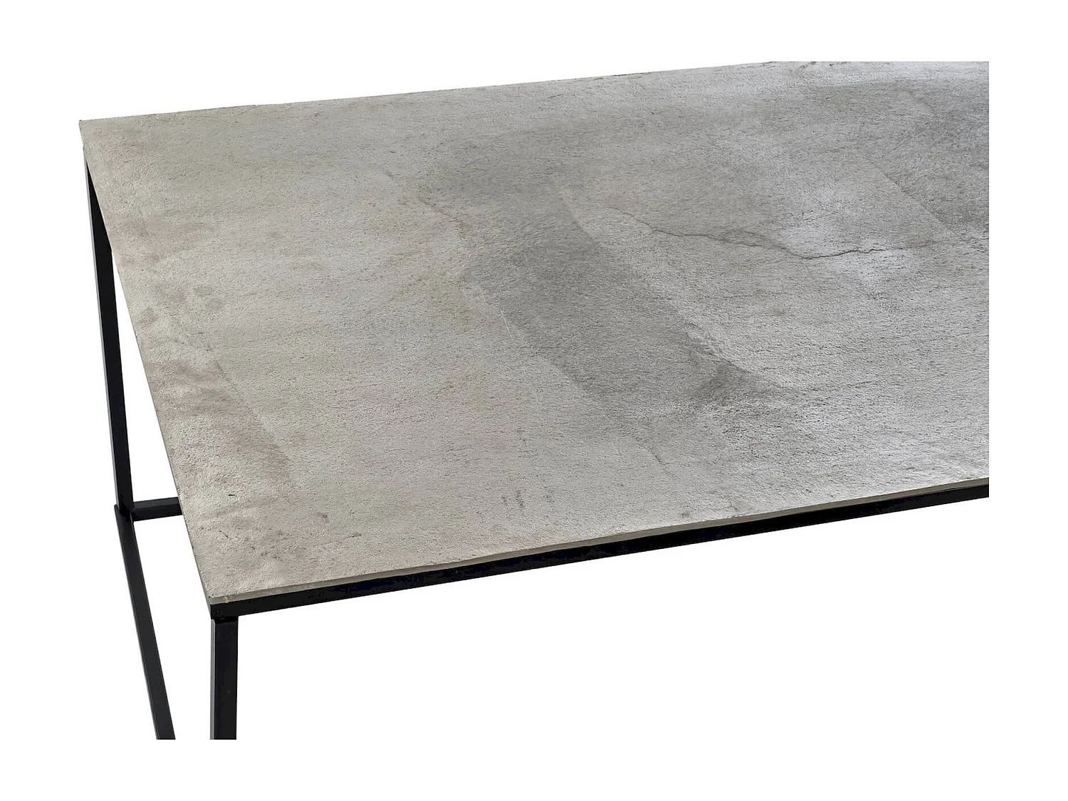 Table basse design élégante en métal gris et noir