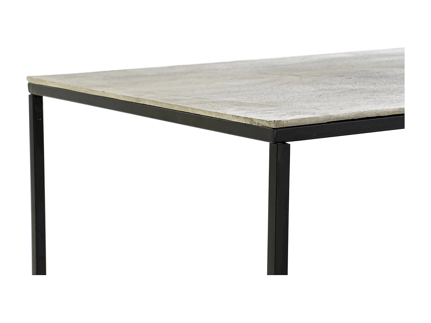 Table basse design élégante en métal gris et noir
