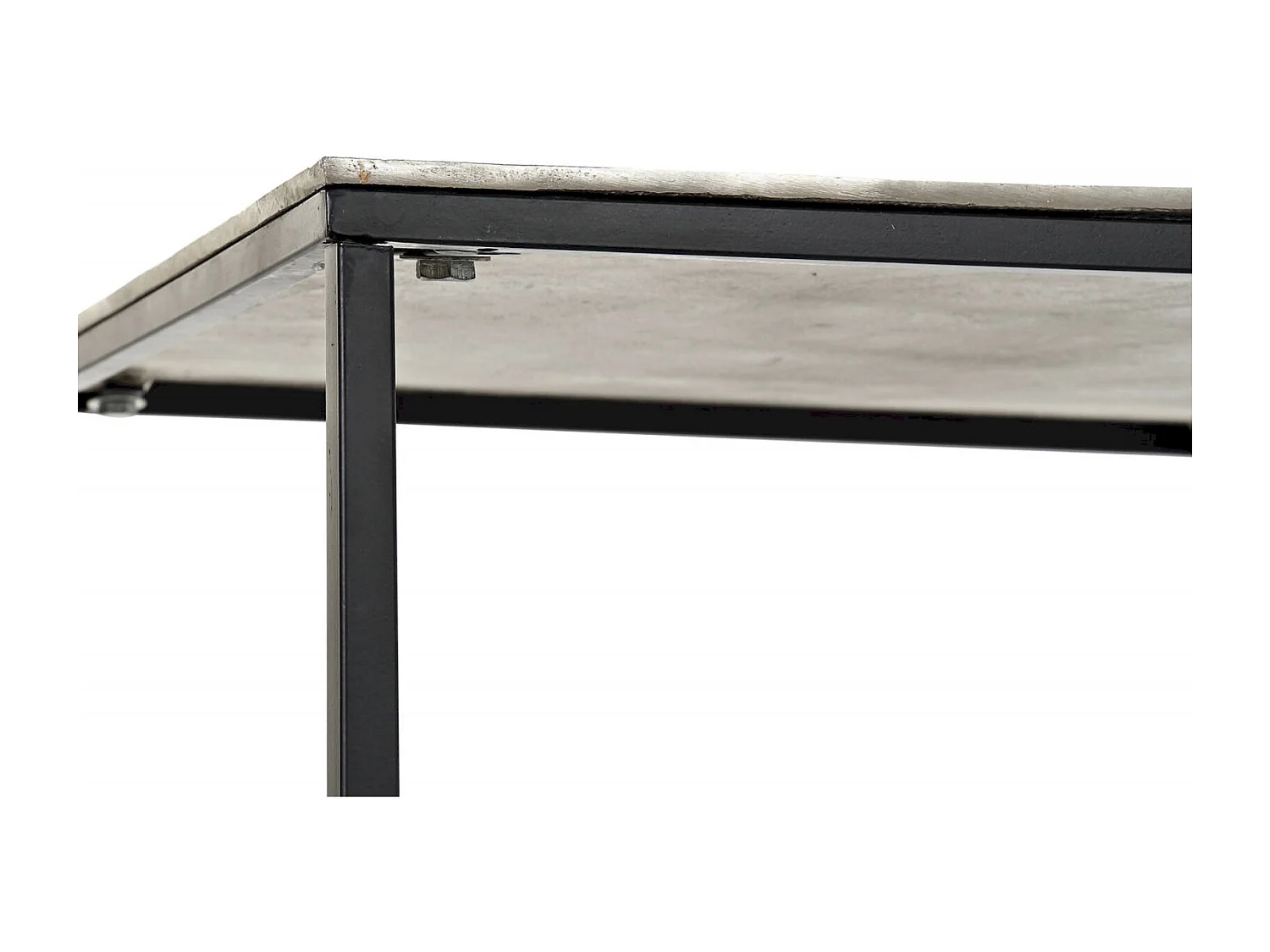 Table basse design élégante en métal gris et noir