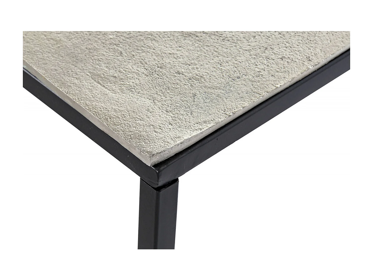 Table basse design élégante en métal gris et noir