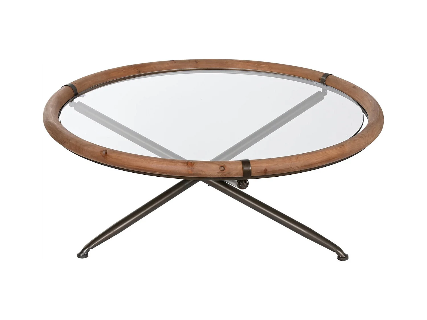 Table basse bois et verre design élégant