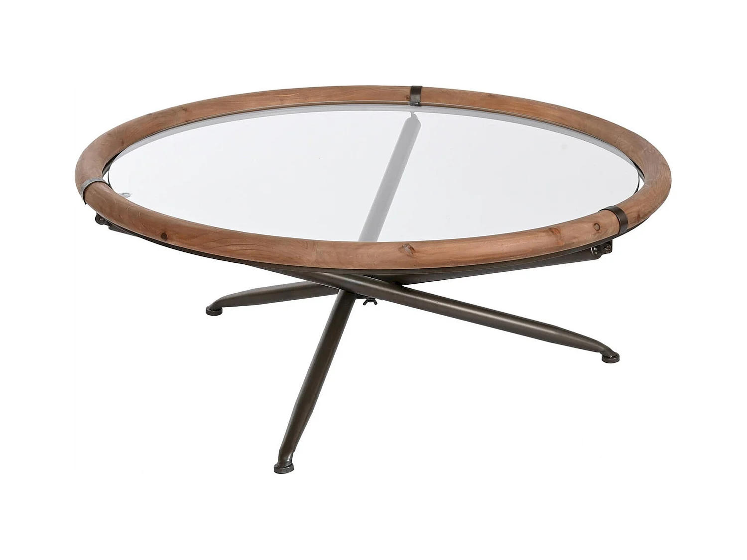 Table basse bois et verre design élégant