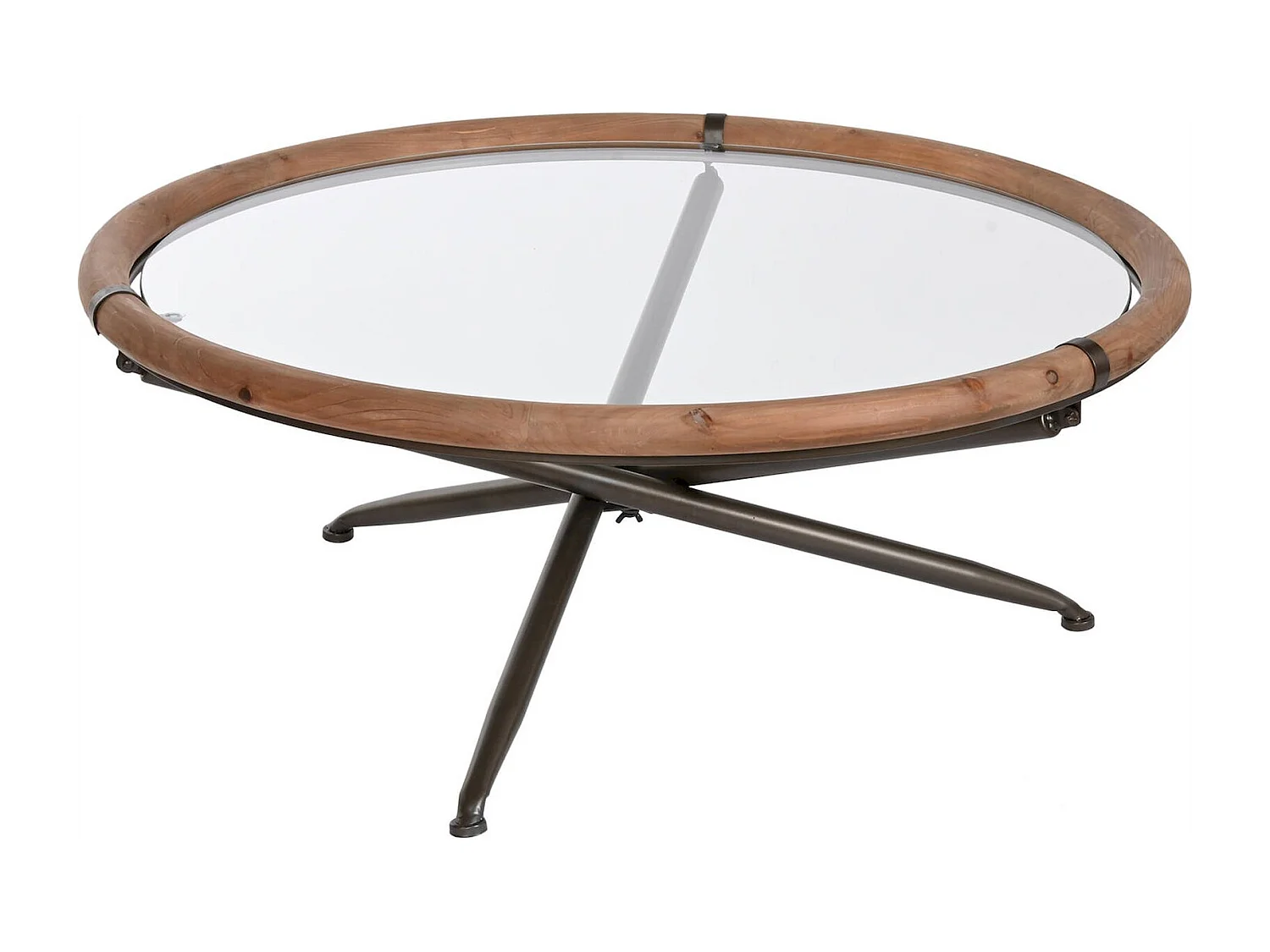 Table basse bois et verre design élégant