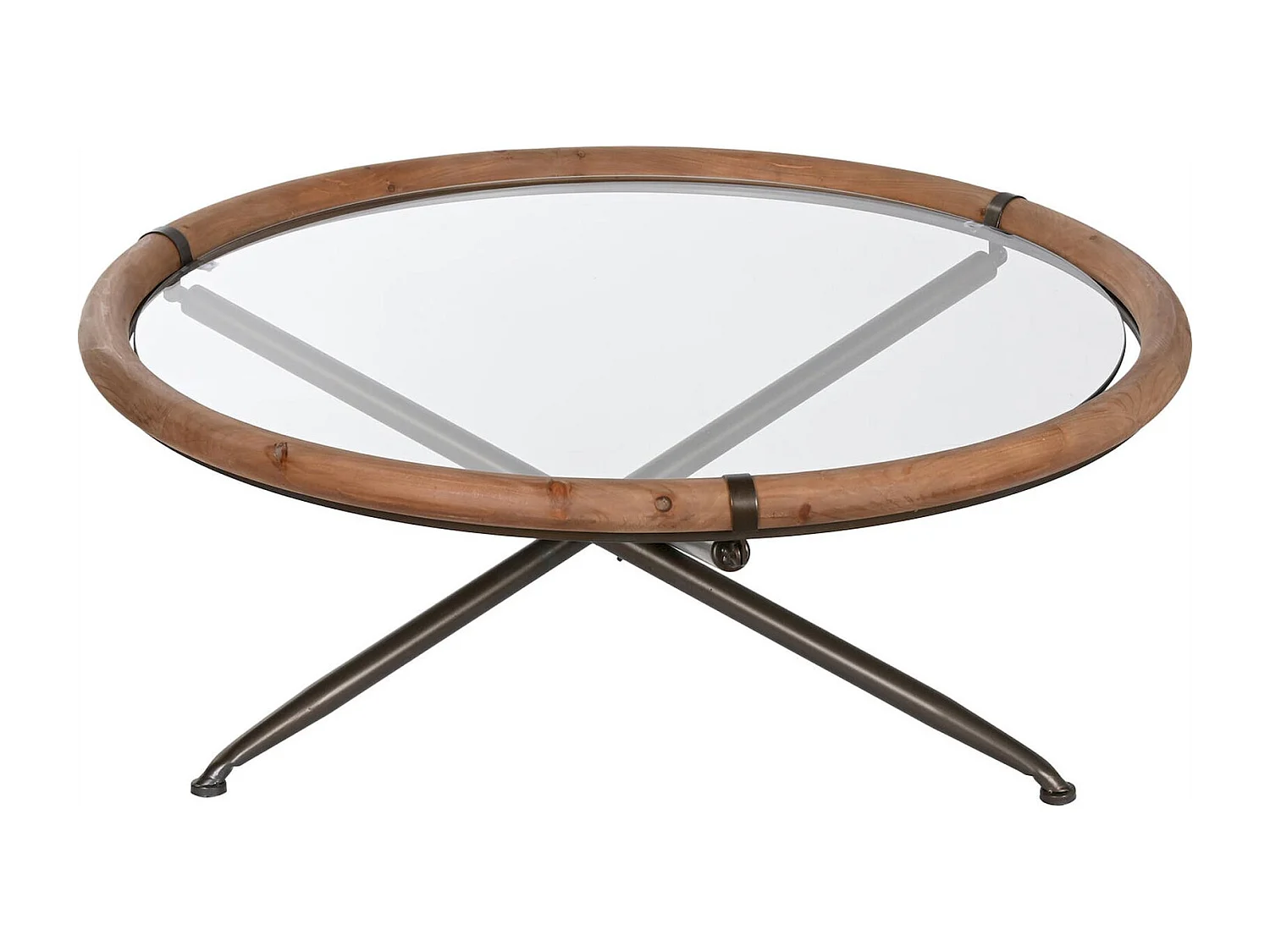 Table basse bois et verre design élégant