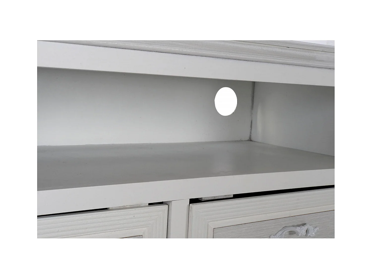 Table basse élégante blanche avec rangement intégré