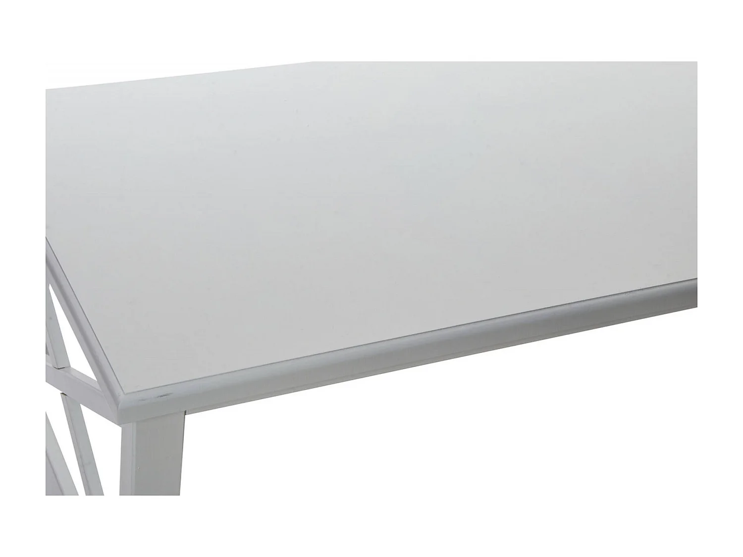 Table basse chic en bois blanc avec rangement intégré