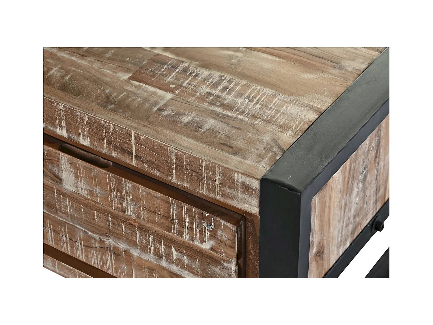 Table basse acacia et métal pour déco chic