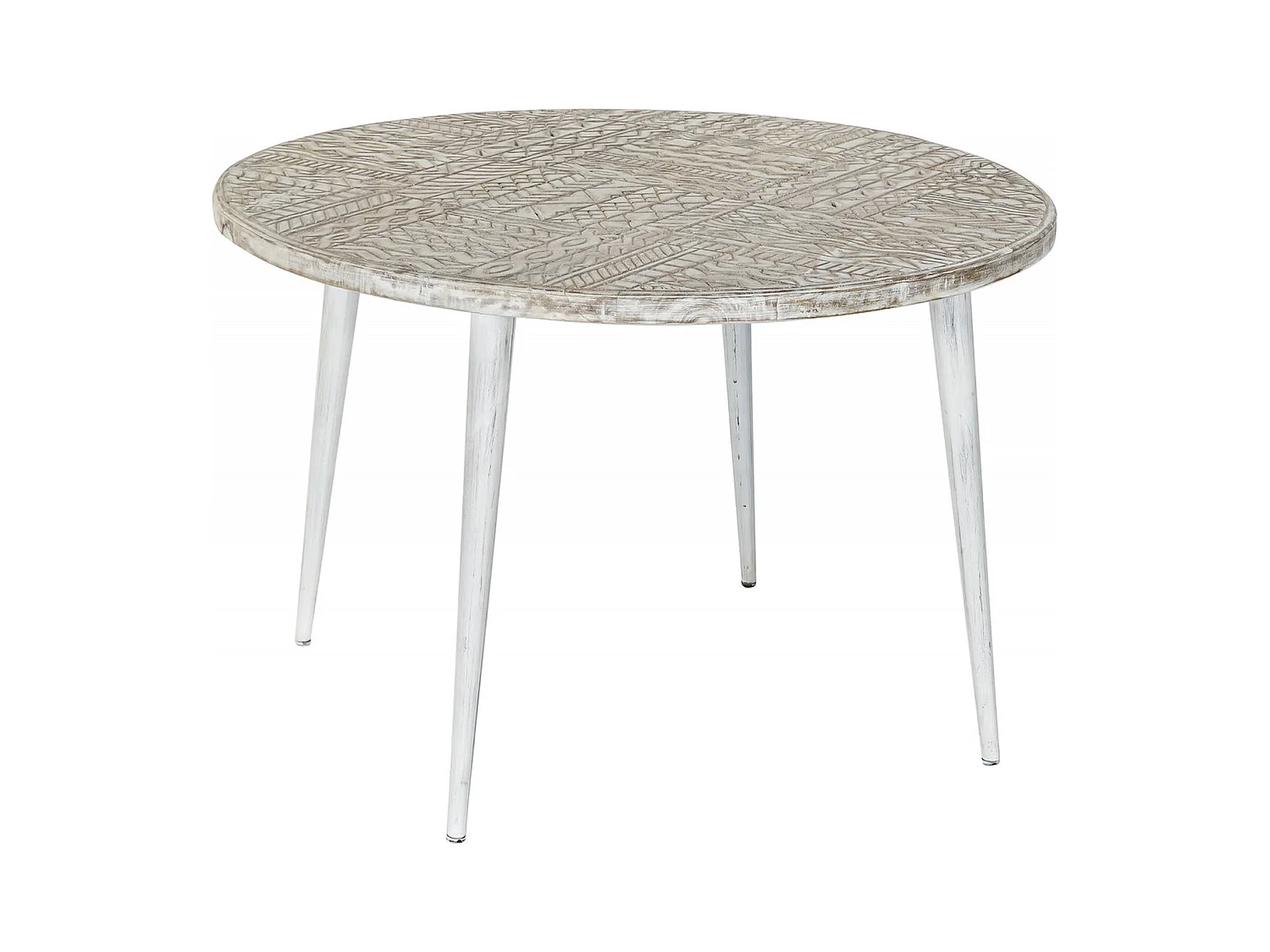 Table basse élégance bois blanc et métal doré