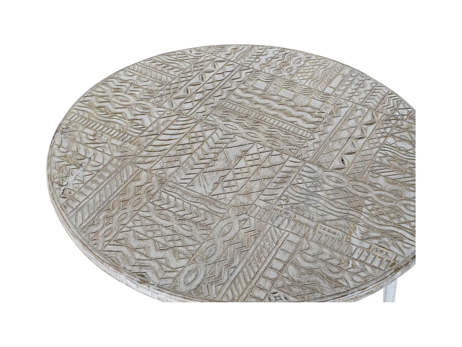 Table basse élégance bois blanc et métal doré