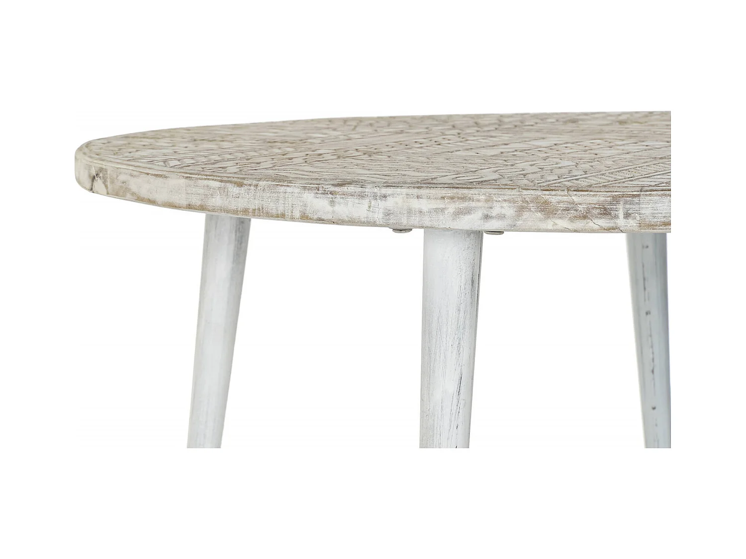 Table basse élégance bois blanc et métal doré