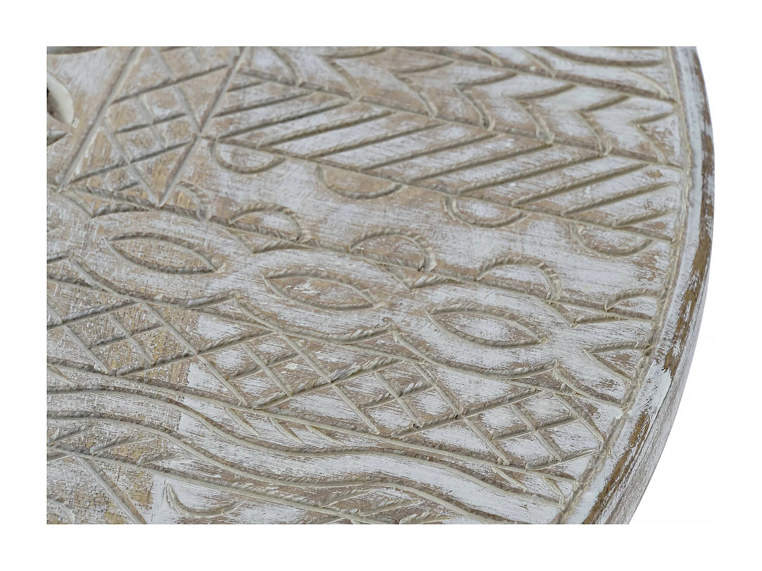 Table basse élégance bois blanc et métal doré