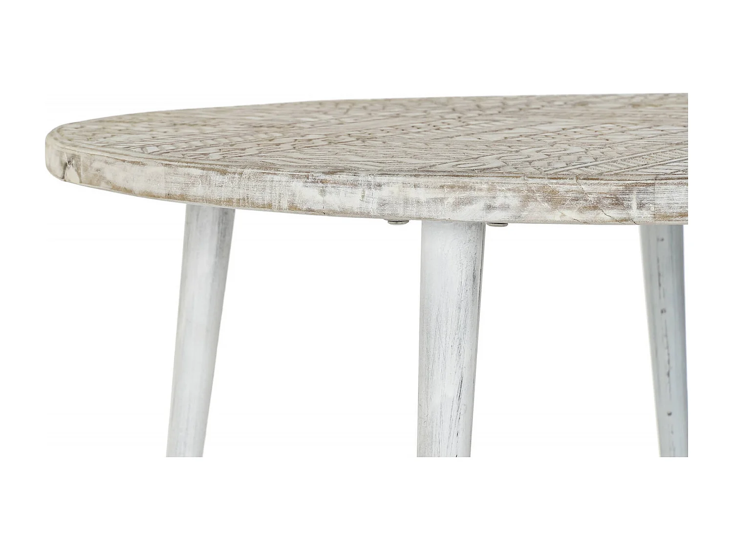 Table basse élégance bois blanc et métal doré