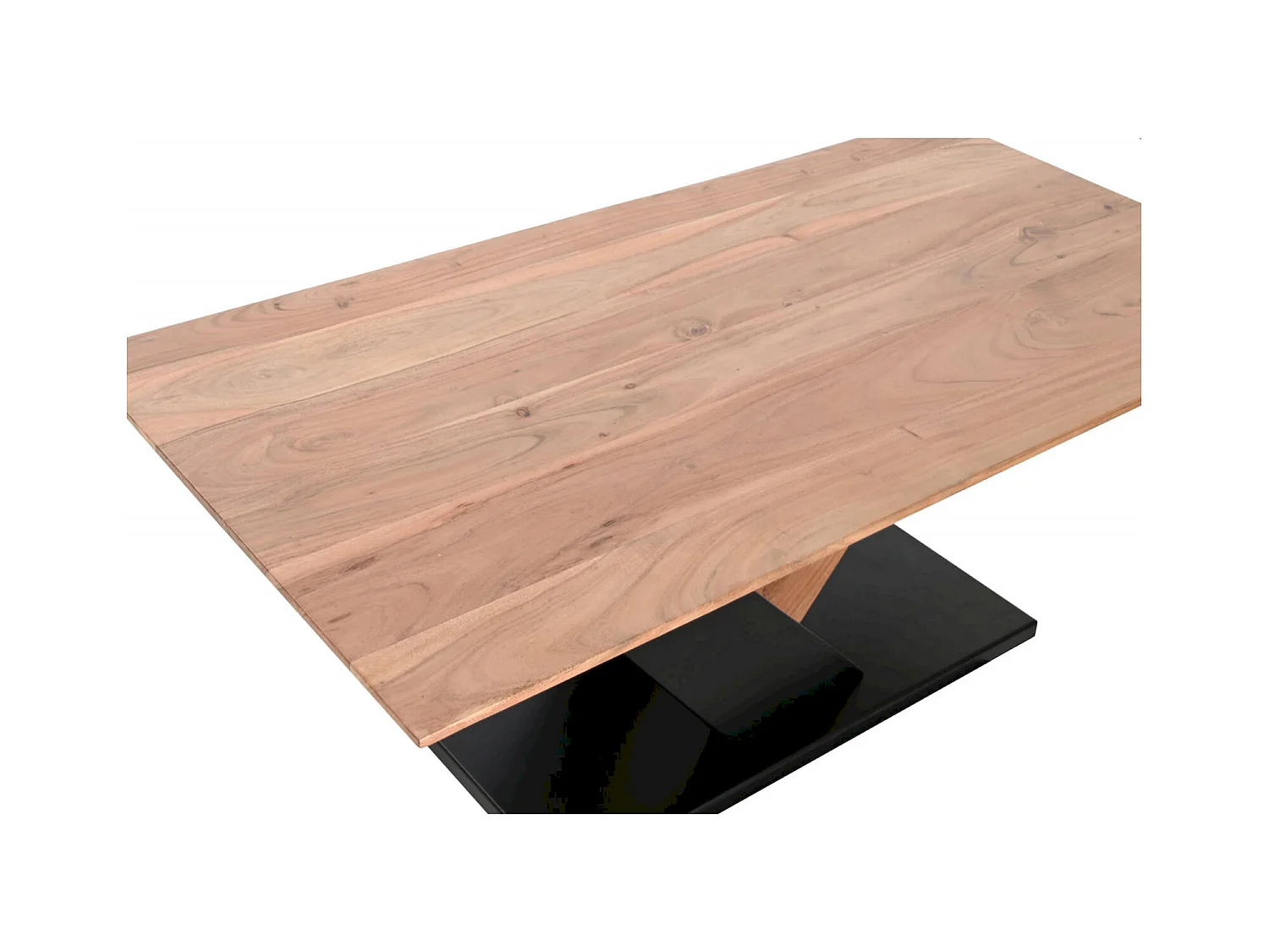 Table basse acacia et métal élégance contemporaine