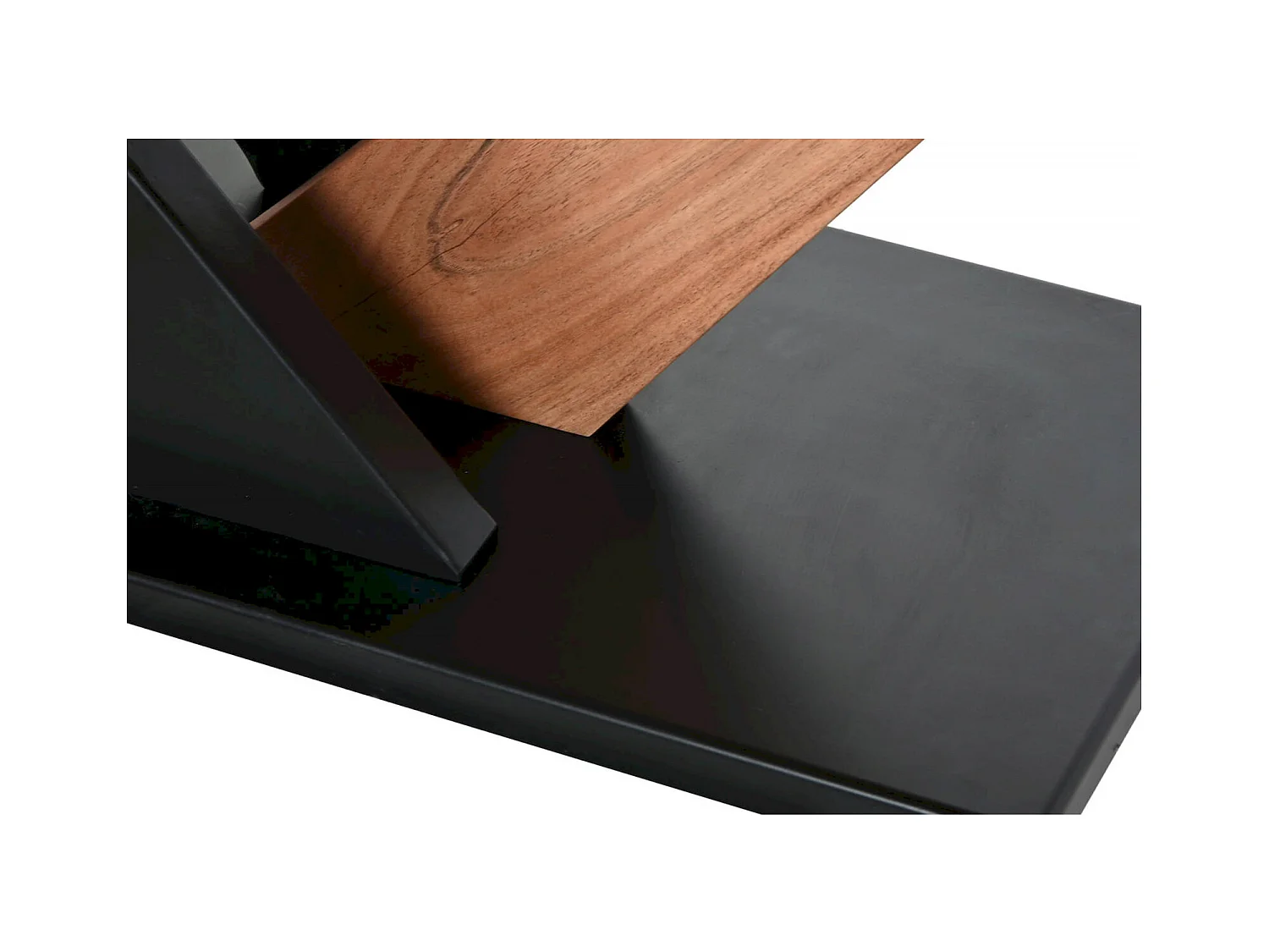 Table basse acacia et métal élégance contemporaine