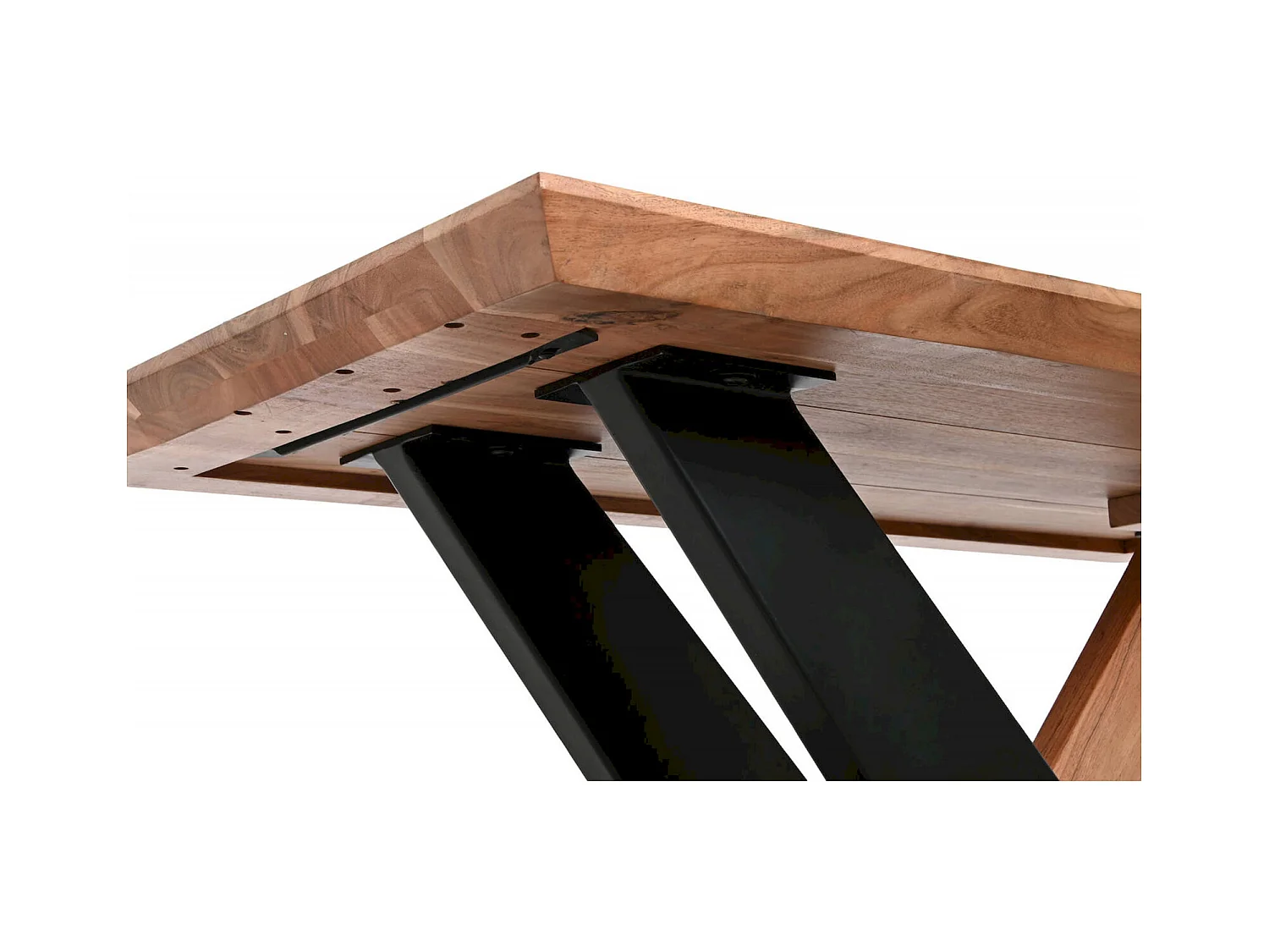 Table basse acacia et métal élégance contemporaine