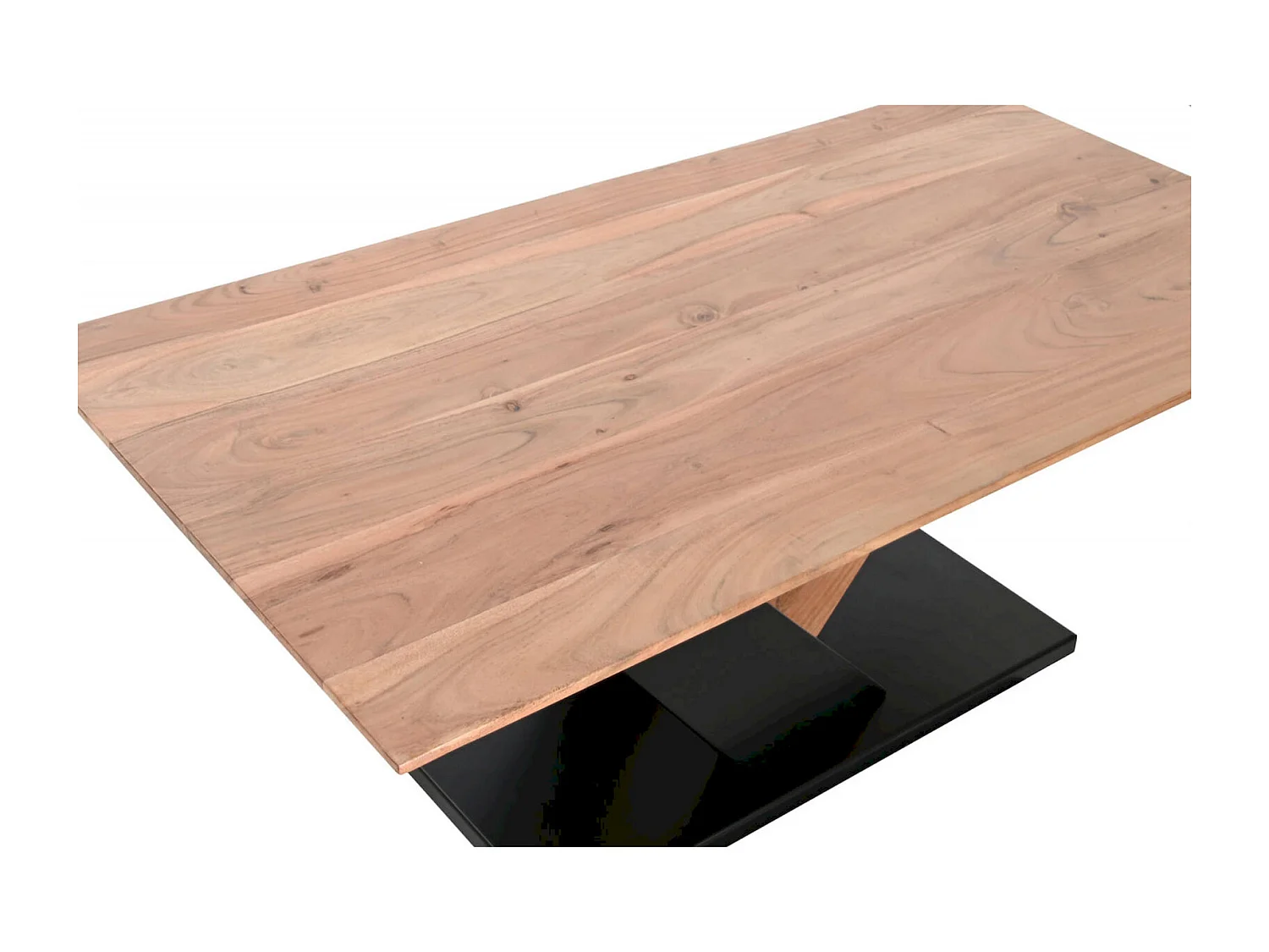 Table basse acacia et métal élégance contemporaine