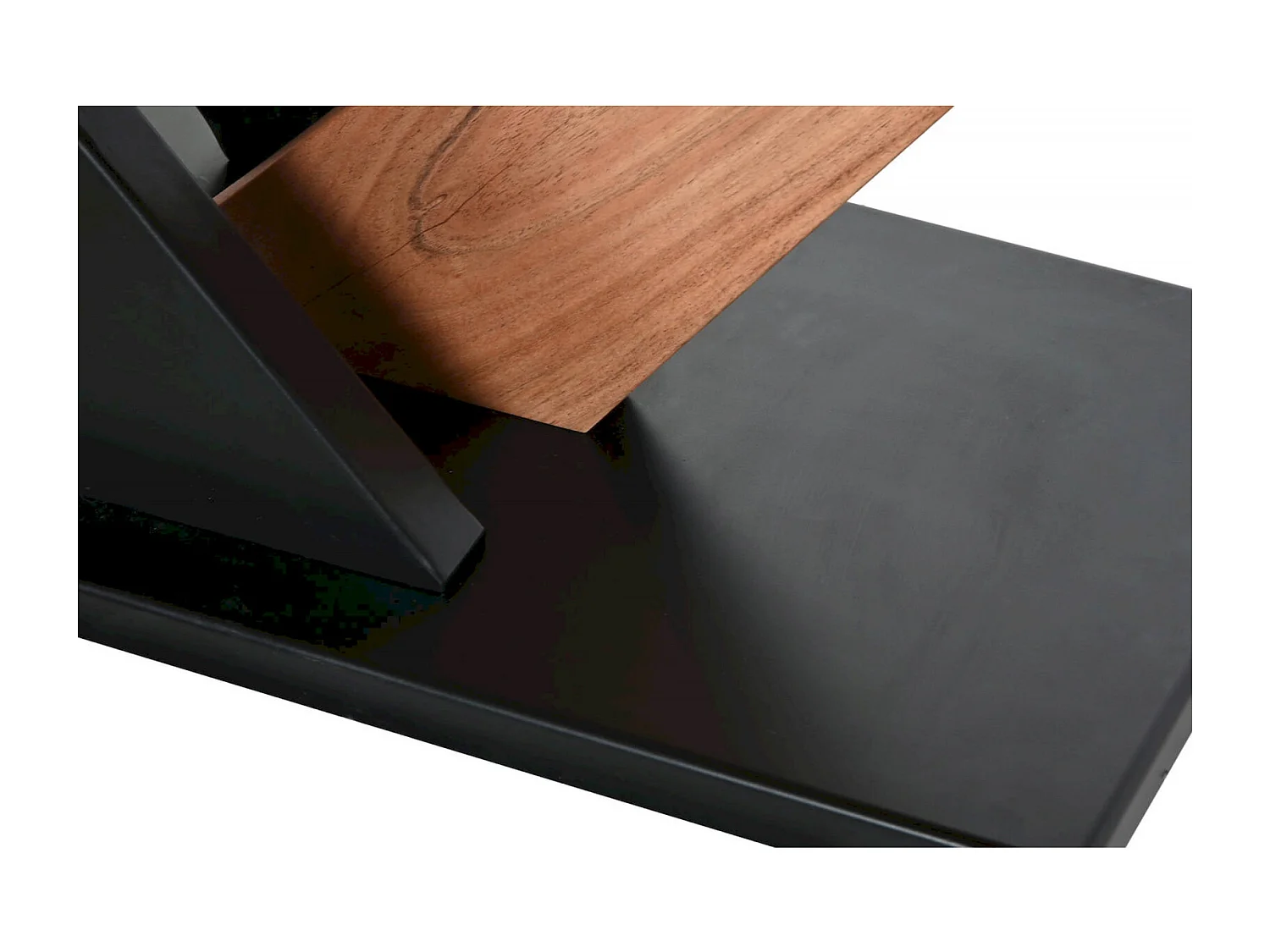 Table basse acacia et métal élégance contemporaine