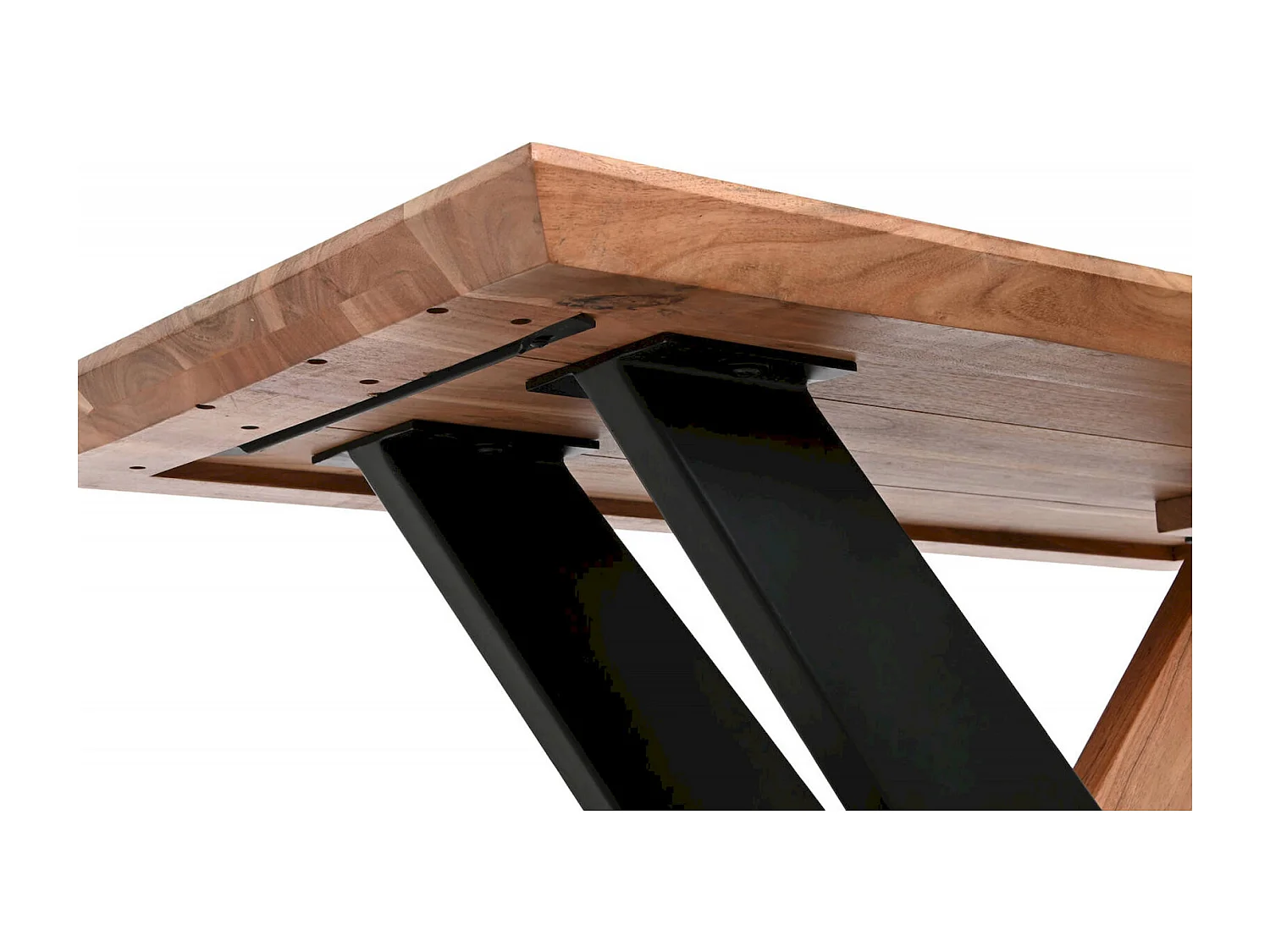 Table basse acacia et métal élégance contemporaine