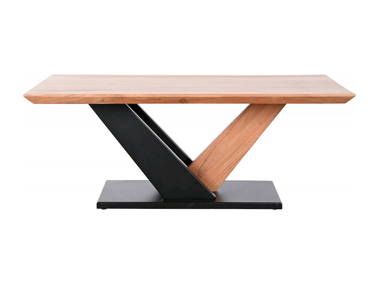 Table basse acacia et métal élégance contemporaine