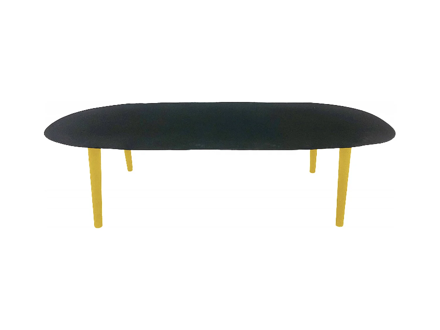 Table basse chic noire aux reflets dorés pour salon