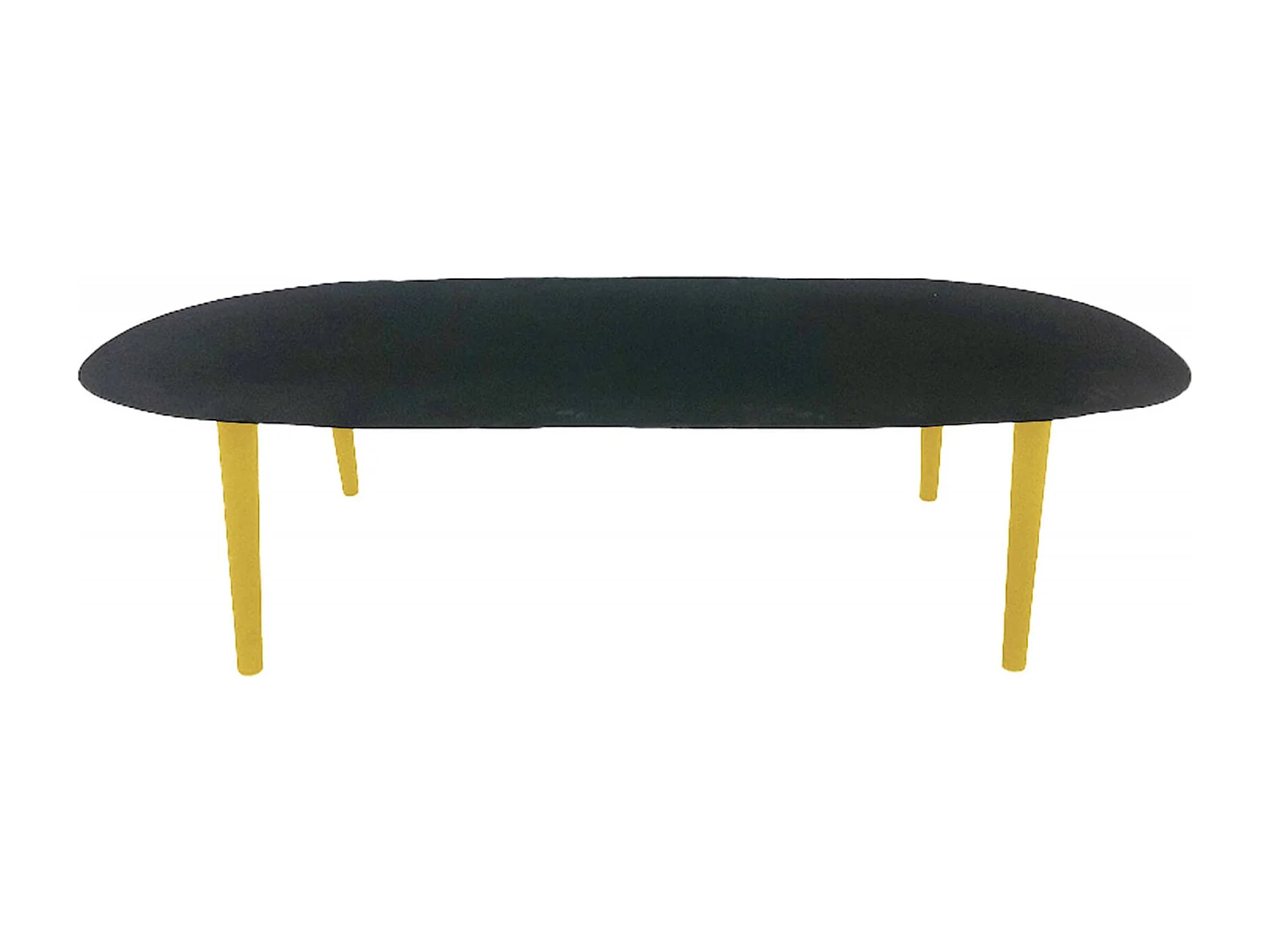 Table basse chic noire aux reflets dorés pour salon