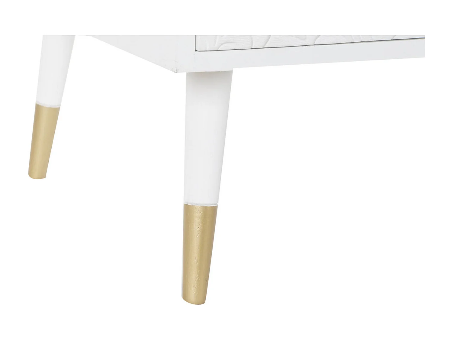 Table basse design mandala en blanc et or élégante